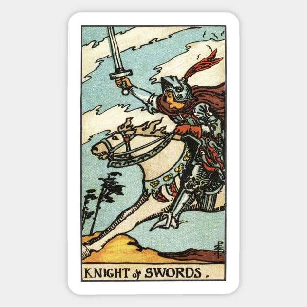 KNIGHT OF SWORDS Sticker by WAITE-SMITH VINTAGE ART